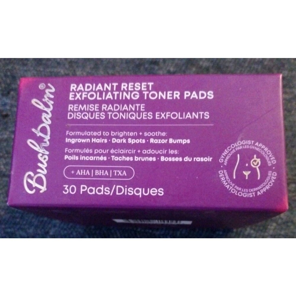 Bushbalm Radiant Reset Exfoliating Toner Pads AHA BHA TXA Dark Spots 30 Pads NIB